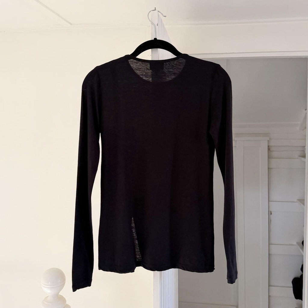 W by Worth Knit Asymmetric Slit Long Sleeve Top Size P