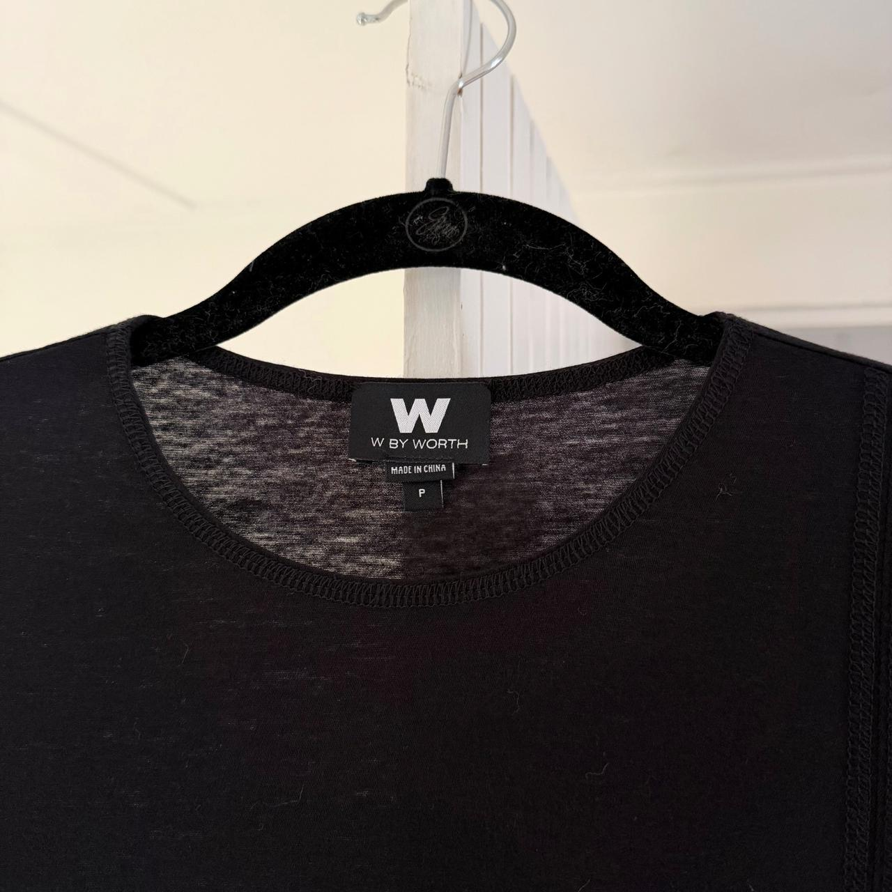 W by Worth Knit Asymmetric Slit Long Sleeve Top Size P