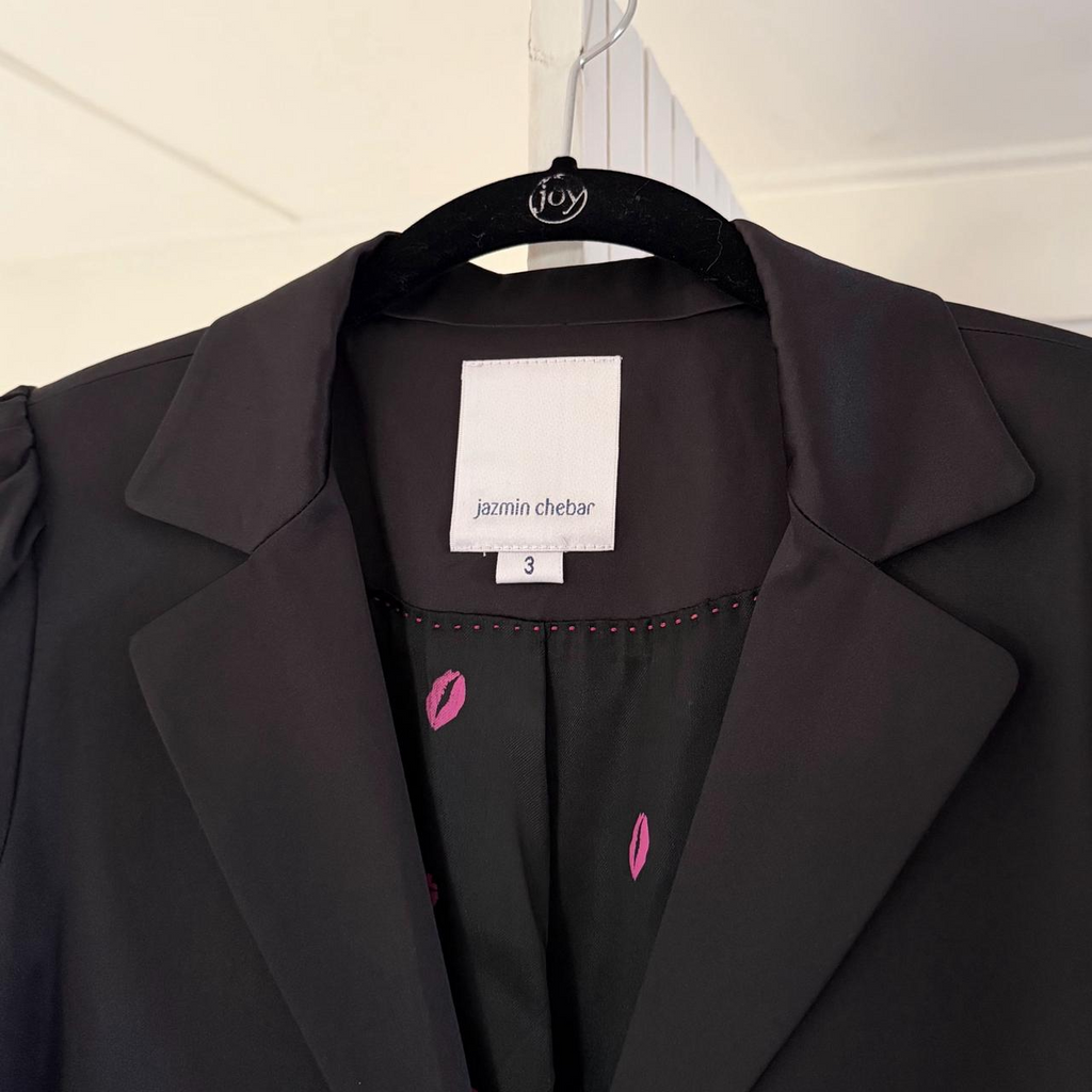 Jazmin Chebar Vintage Y2K Satin Blazer Mini Dress Size 3