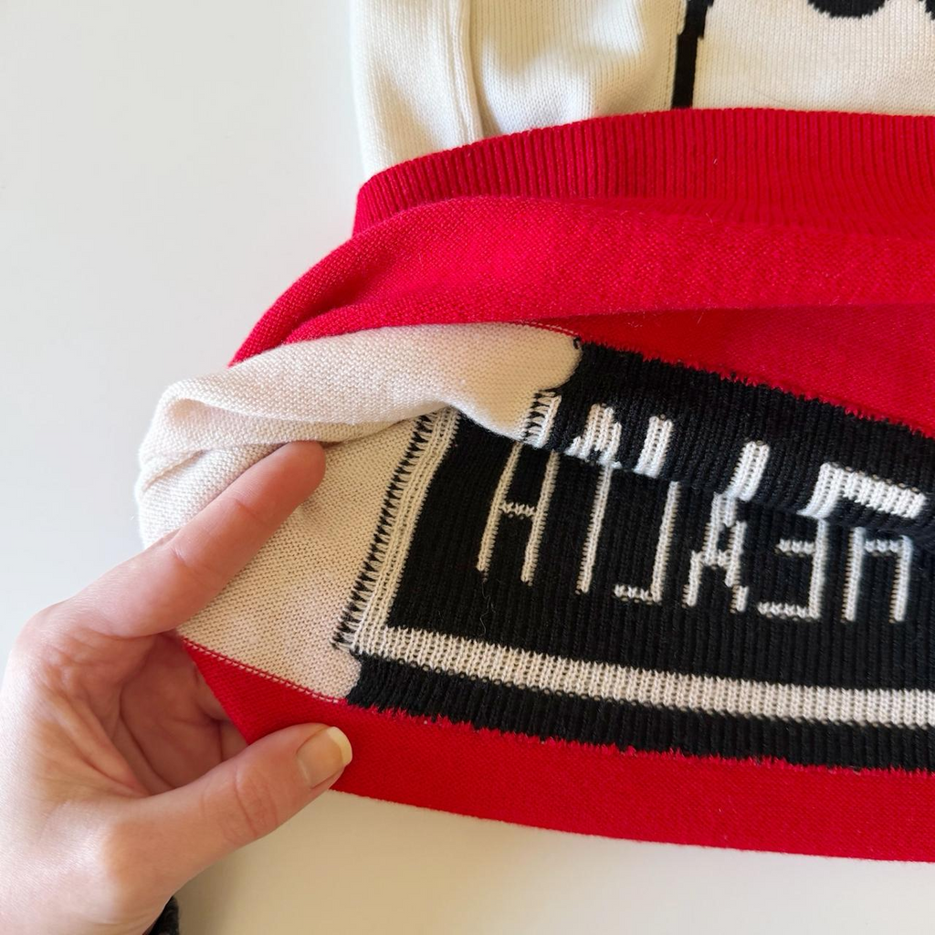 Moschino / The Vintage Twin Y2K Logo Oversized Intarsia Wool Sweater Dress