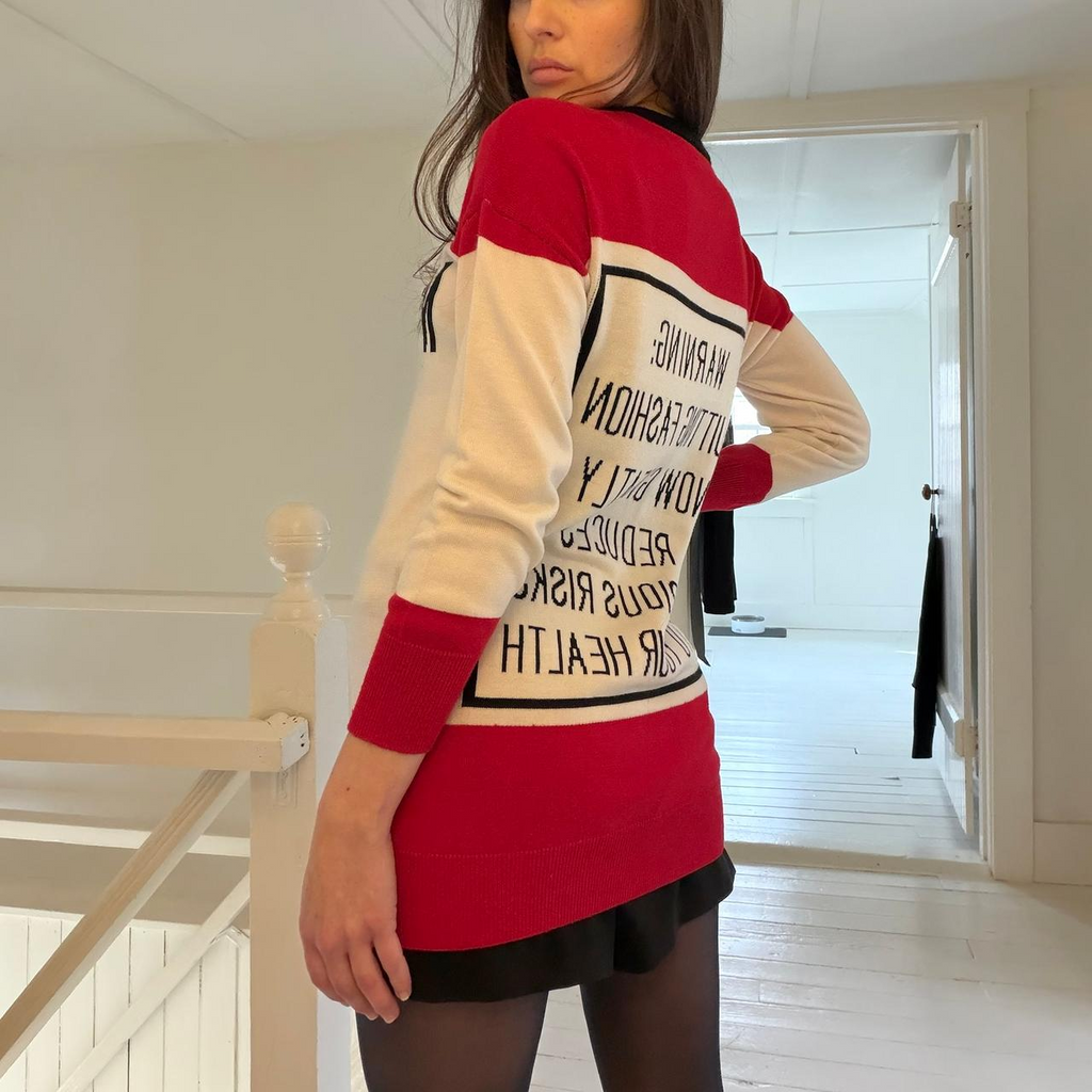 Moschino / The Vintage Twin Y2K Logo Oversized Intarsia Wool Sweater Dress