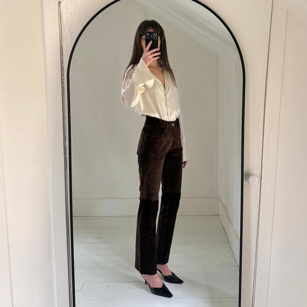 Gap Vintage 90s Leather Boot Cut Pants Size 1