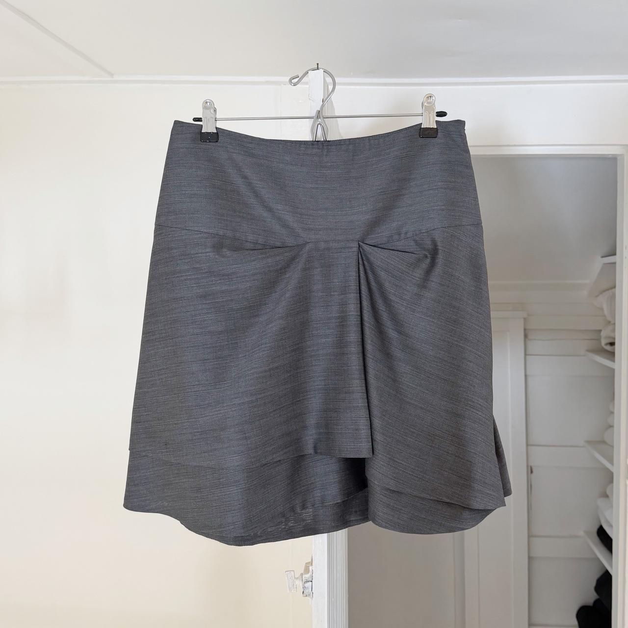 Brunello Cucinelli Vintage 90s Wool Silk Pleated Mini Pencil Skirt Size 8