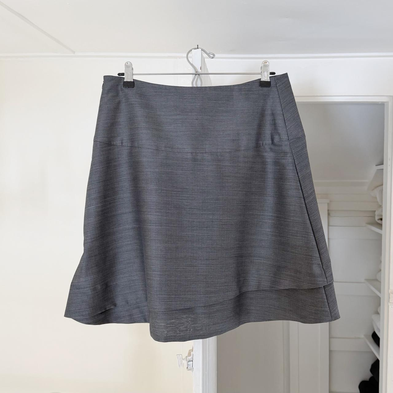 Brunello Cucinelli Vintage 90s Wool Silk Pleated Mini Pencil Skirt Size 8