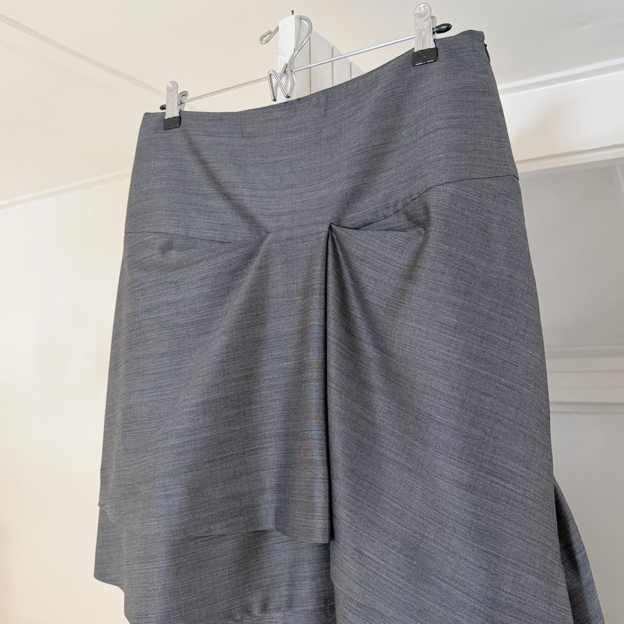 Brunello Cucinelli Vintage 90s Wool Silk Pleated Mini Pencil Skirt Size 8