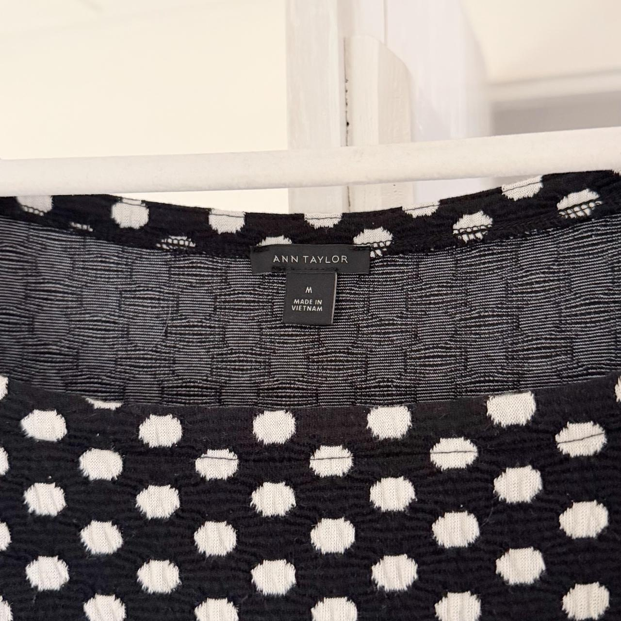 Ann Taylor Polka Dot Square Neck Peplum Tank Top Size M