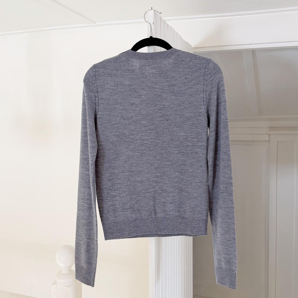 N.21 Wool Safety Pin Crystal Embellished Crewneck Sweater Size 44 NWT