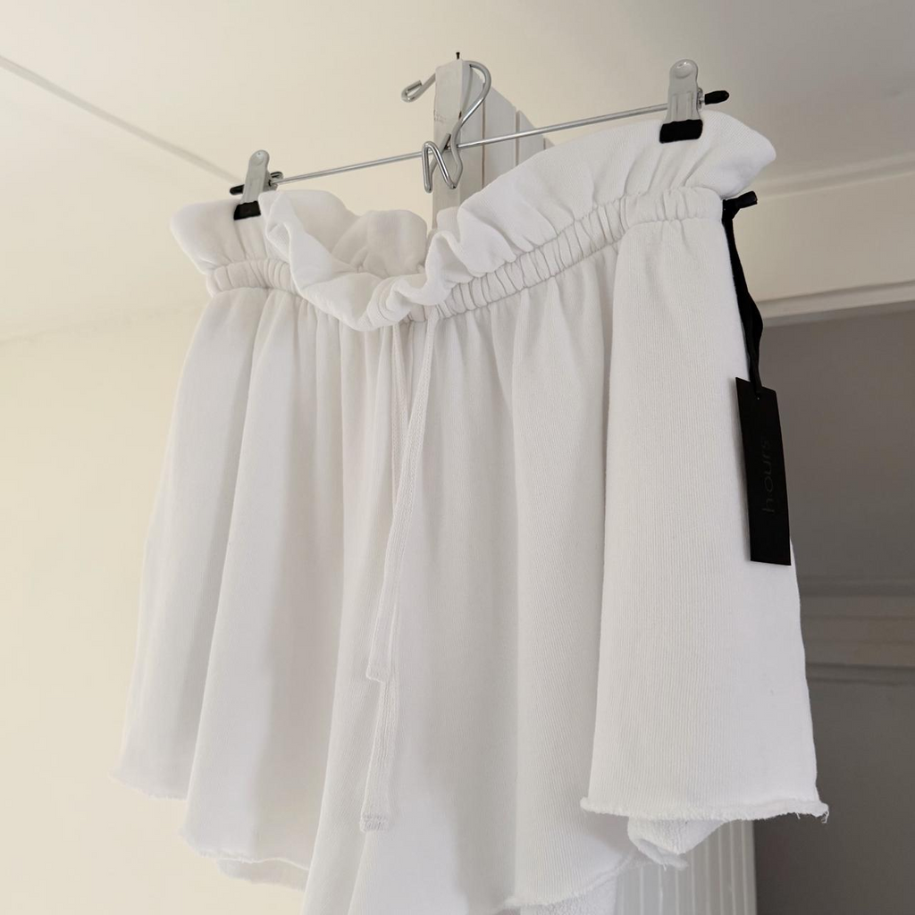 H:ours Santos French Terry Paperbag Shorts in White NWT Size XS