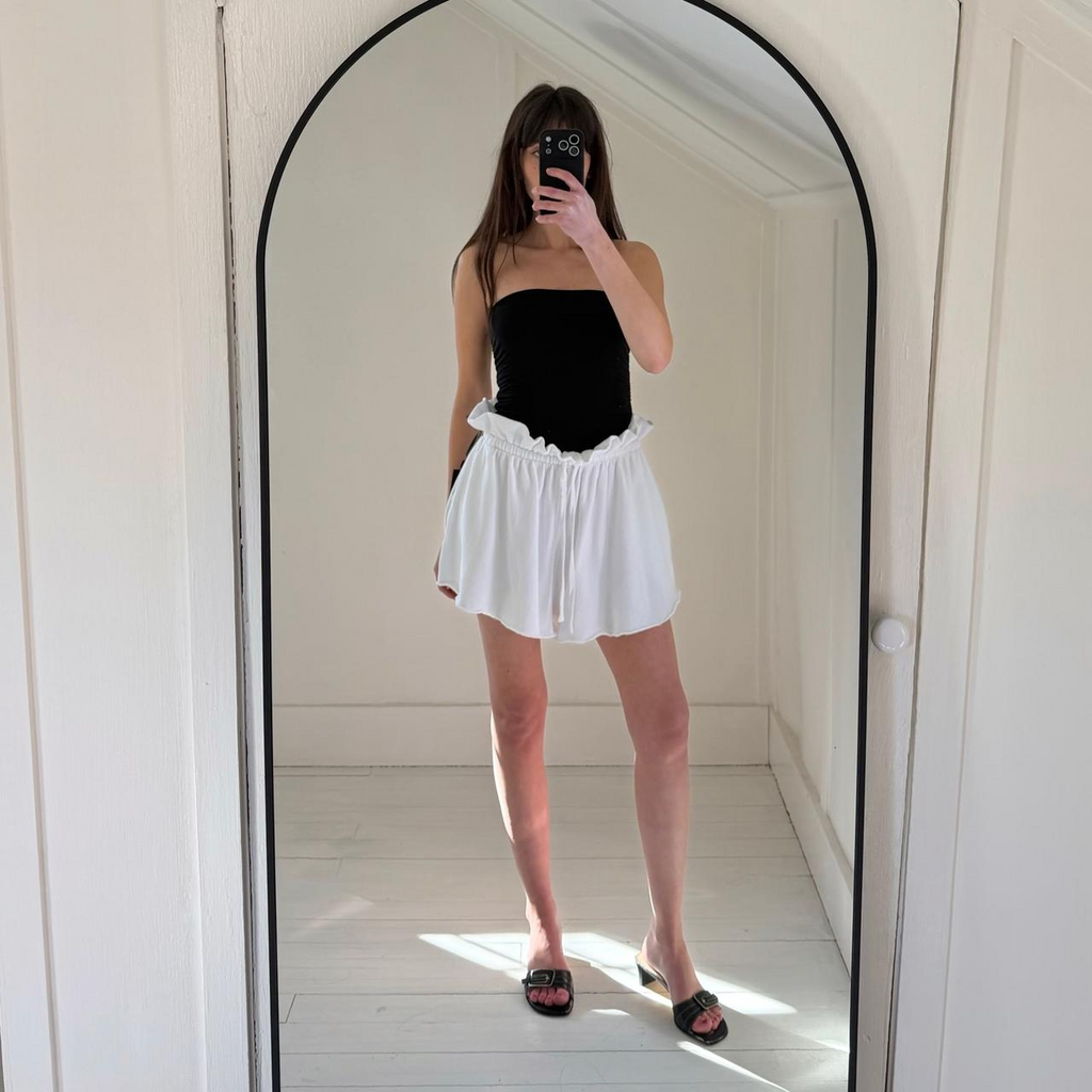 H:ours Santos French Terry Paperbag Shorts in White NWT Size XS