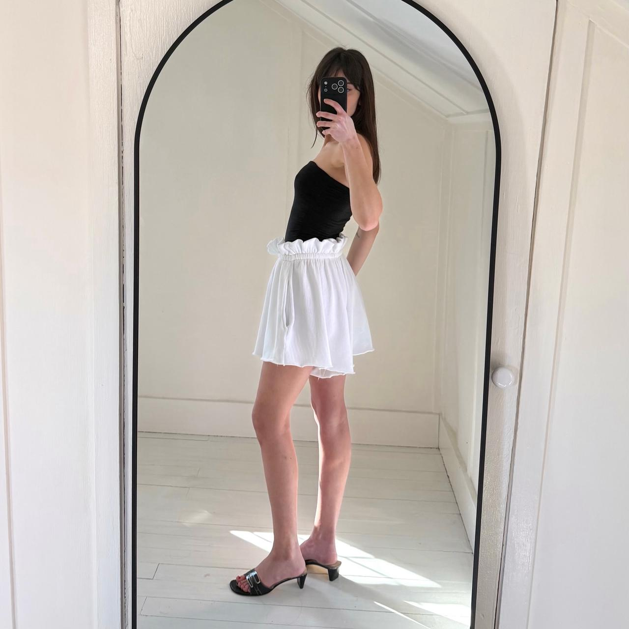 H:ours Santos French Terry Paperbag Shorts in White NWT Size XS