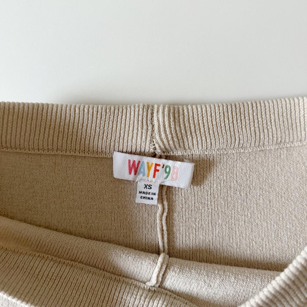 Wayf ‘98 Antonio Ribbed Knit Flare Pants in Ecru Size XS